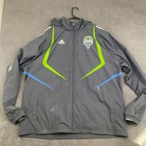 2008 Seattle Sounders Men's 2XL Jacket Hooded MLS Adidas Gray XBOX 360